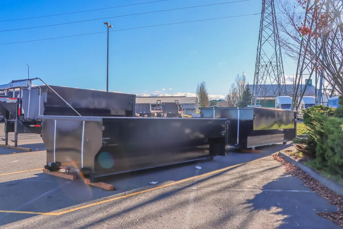 Roll-off dumpster ready for waste disposal at job site for Roll Off Dumpster Rental in Homewood